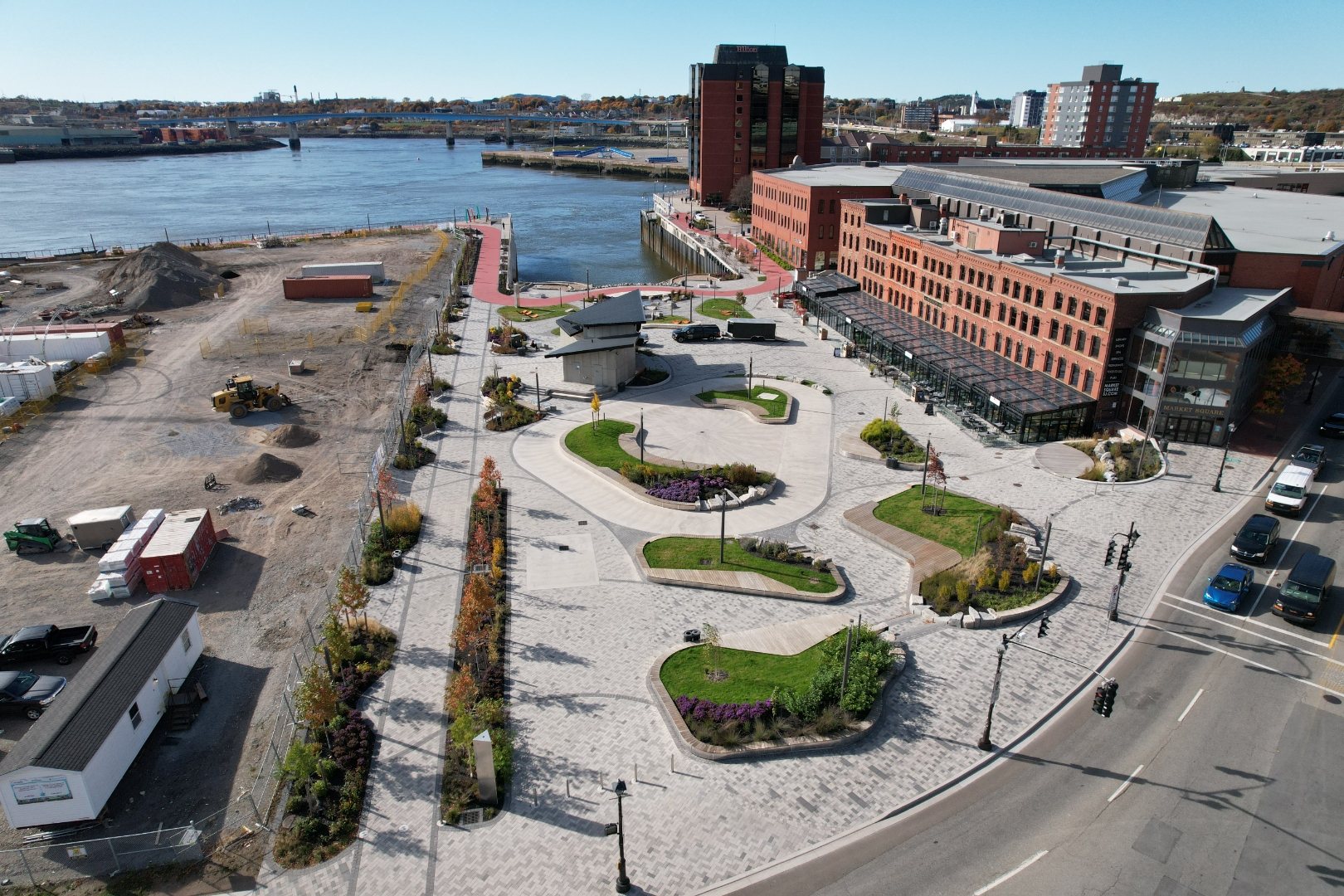 Aerial view of a Glenn Group–designed waterfront in Atlantic Canada